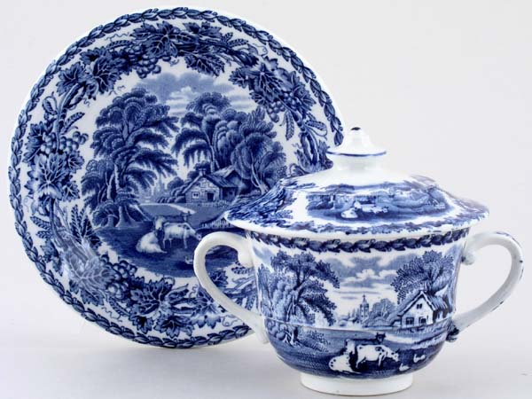 Covered Breakfast Cup and Saucer c1930